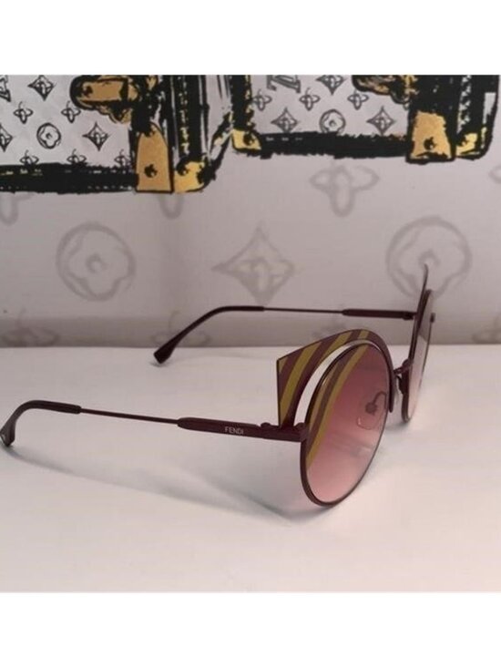 ? - New Authentic Fendi FF 0215/s 00l9- X4 Burgundy Cat Eye Sunglasses main image 12